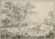 Italian landscape with two travelers. Creator: Dirck Dalens II