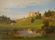 Italian Landscape with Wide Valley and Castle, c1842-1845. Creator: Eduard Wilhelm Pose