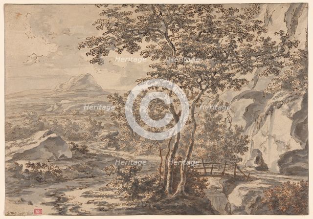 Italian Landscape with a Bridge, 1642/52. Creator: Jan Dirksz Both.