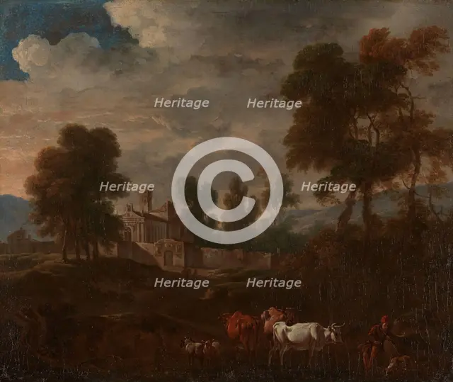 Italian Landscape with a Church, Undated. Creator: Isaac de Moucheron.