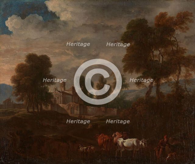 Italian Landscape with a Church, Undated. Creator: Isaac de Moucheron.