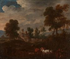 Italian Landscape with a Church, Undated. Creator: Isaac de Moucheron