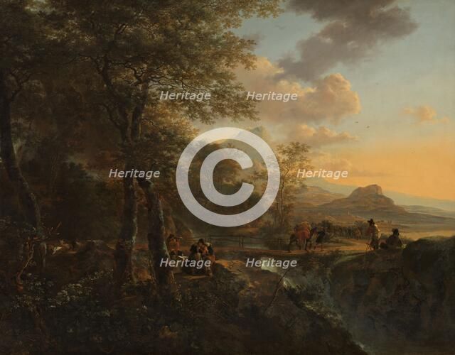 Italian Landscape with a Draughtsman, c.1650-1652. Creator: Jan Dirksz Both.