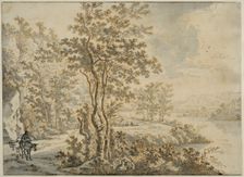 Italian landscape with a road along the river bank. Creator: Jan Dirksz Both
