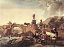 Italian Landscape with a Small Bridge, 1656. Creator: Nicolaes Berchem