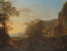 Italian Landscape with a View of a Harbour, c.1645-c.1650. Creator: Jan Dirksz Both