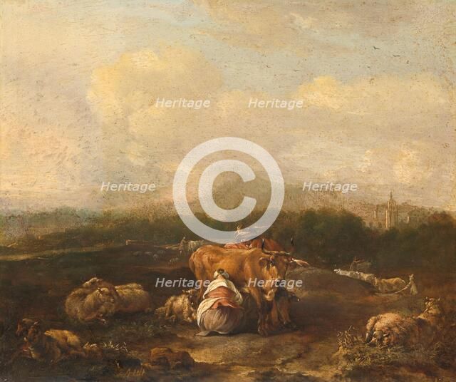 Italian Landscape with Cattle, 1640-1669. Creator: Nicolaes Van Helt Stockade.