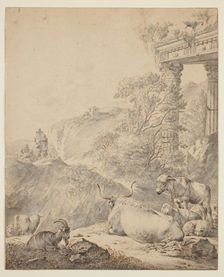 Italian Landscape with Cattle, between 1672 and 1675. Creator: Johann Heinrich Roos