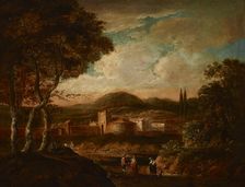 Italian Landscape with City Walls, 1st half of 18th century. Creator: Unknown