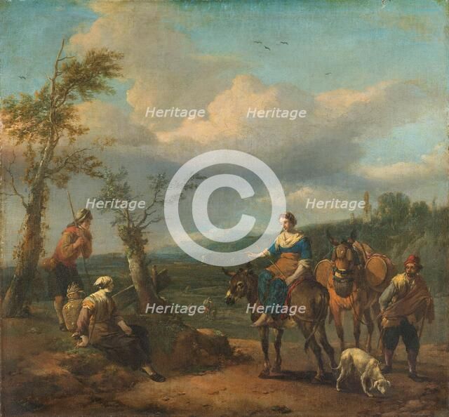 Italian Landscape with Figures, 1650-1674. Creator: Johannes Lingelbach.