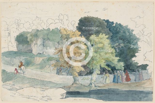 Italian landscape with figures, 1818. Creator: Carl Philipp Fohr.