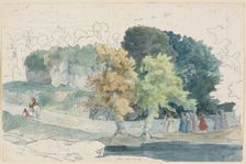 Italian landscape with figures, 1818. Creator: Carl Philipp Fohr