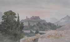 Italian Landscape with Hilltop Village, 1825. Creator: James William Giles