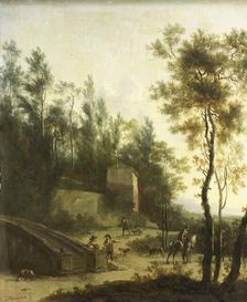 Italian Landscape with Hunters, 1660-1686. Creator: Frederik de Moucheron