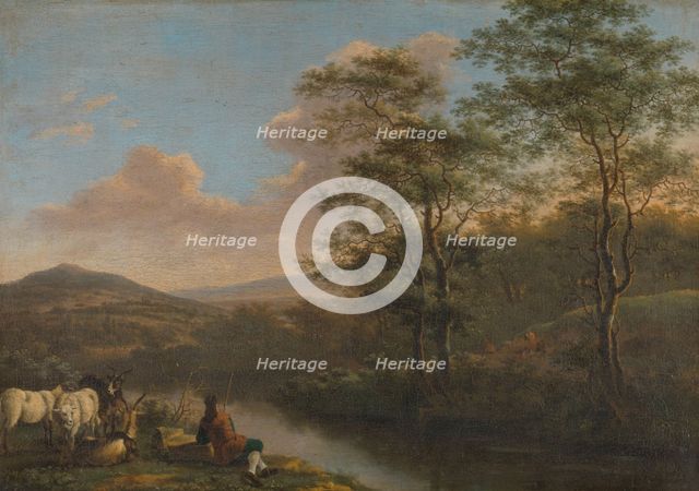 Italian Landscape with Resting Herdman, 1650-1692. Creator: Willem de Heusch.