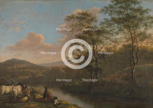 Italian Landscape with Resting Herdman, 1650-1692. Creator: Willem de Heusch.