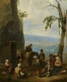 Italian Landscape with Resting Peasants, c1642-1674. Creator: Johannes Lingelbach