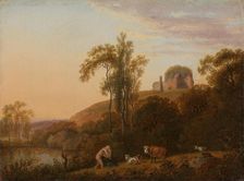 Italian Landscape with Ruins and bathing Woman, Before 1824. Creator: Johann Christian Klengel