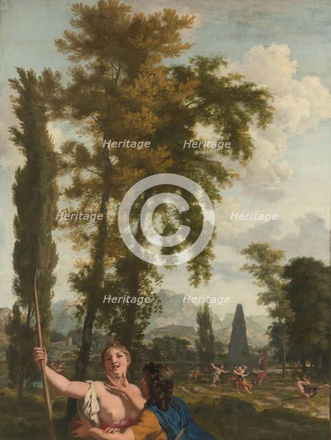 Italian Landscape with Shepherd and Shepherdess, c.1687. Creator: Gerard de Lairesse.