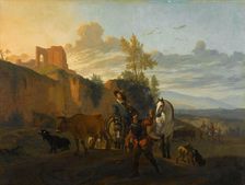 Italian Landscape with Soldiers, 1652-1700. Creator: Unknown
