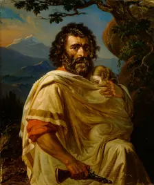 Italian Man with a Child, 1860. Creator: Robert Wilhelm Ekman