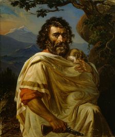 Italian Man with a Child, 1860. Creator: Robert Wilhelm Ekman