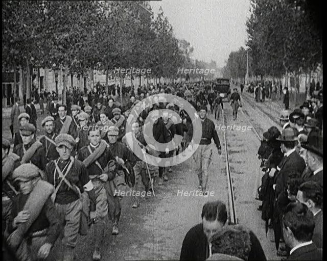 Italian Men on a Fascist March in Rome, 1922. Creator: British Pathe Ltd.