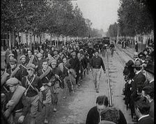 Italian Men on a Fascist March in Rome, 1922. Creator: British Pathe Ltd
