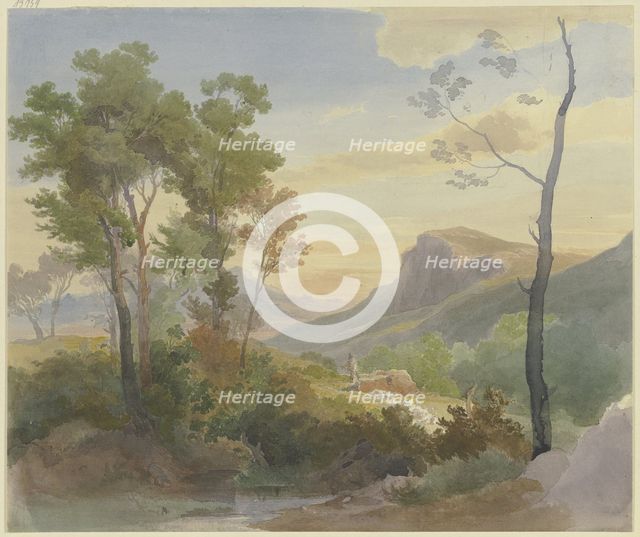 Italian mountain landscape, 19th century. Creator: Carl Maria Nicolaus Hummel.