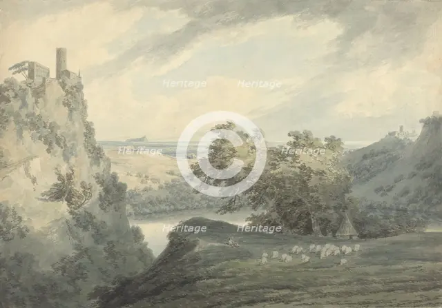 Italian Mountainous Landscape with Lake Nemi, 1790. Creator: John Robert Cozens.