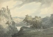 Italian Mountainous Landscape with Lake Nemi, 1790. Creator: John Robert Cozens
