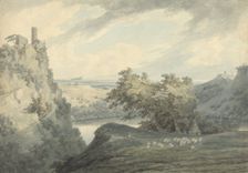 Italian Mountainous Landscape with Lake Nemi, 1790. Creator: John Robert Cozens