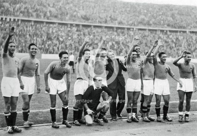 Italian national football team, Berlin Olympics, 1936. Artist: Unknown
