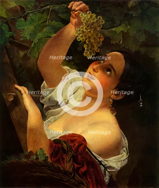 'Italian Noon (Italian Girl picking Grapes)', 1827, (1965).  Creator: Karl Briullov.
