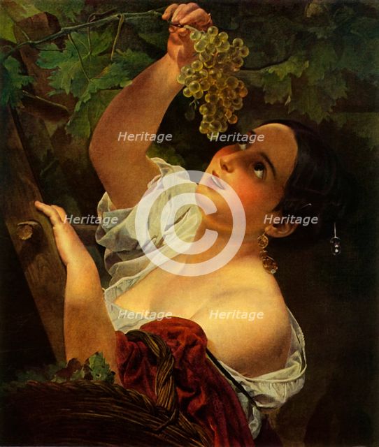'Italian Noon (Italian Girl picking Grapes)', 1827, (1965).  Creator: Karl Briullov.