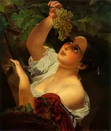 Italian Noon (Italian Girl picking Grapes) 1827, (1965). Creator: Karl Briullov
