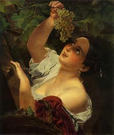 Italian Noon (Italian Girl picking Grapes) 1827, (1965). Creator: Karl Briullov
