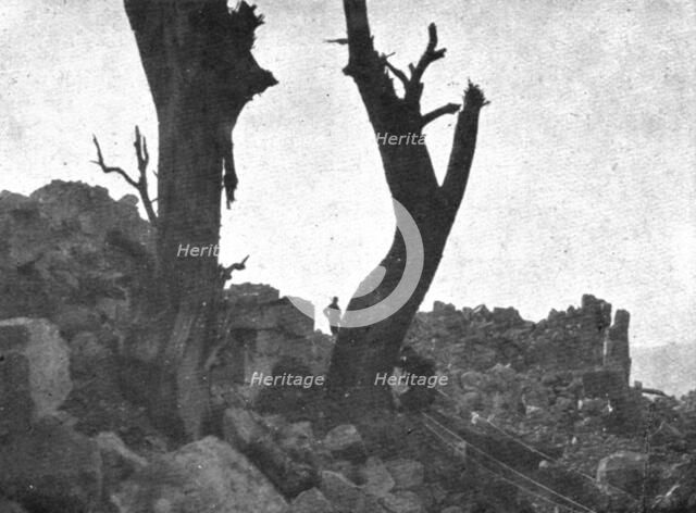 Italian Offensive of Isonzo; At the top of Monte Santo: the ruins of the convent, 1917. Creator: Unknown.