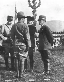 Italian Offensive of Isonzo; Before the offensive: on a visit to the Italian front..., 1917. Creator: Unknown