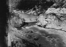 Italian Offensive of the Isonzo; One of fourteen bridges thrown over the Upper Isonzo..., 1917. Creator: Unknown