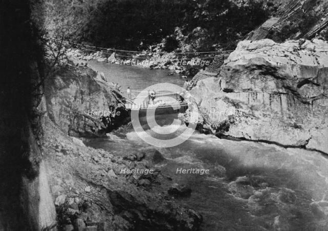 Italian Offensive of the Isonzo; One of fourteen bridges thrown over the Upper Isonzo..., 1917. Creator: Unknown.