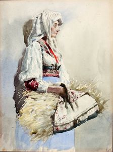 Italian Peasant Woman, late 19th-early 20th century. Creator: Giuseppe Signorini