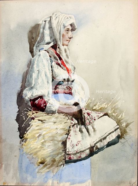 Italian Peasant Woman, late 19th-early 20th century. Creator: Giuseppe Signorini.