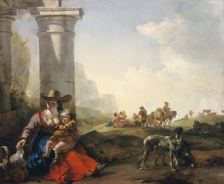 Italian Peasants among Ruins, c.between 1649 and 1650. Creator: Jan Baptist Weenix