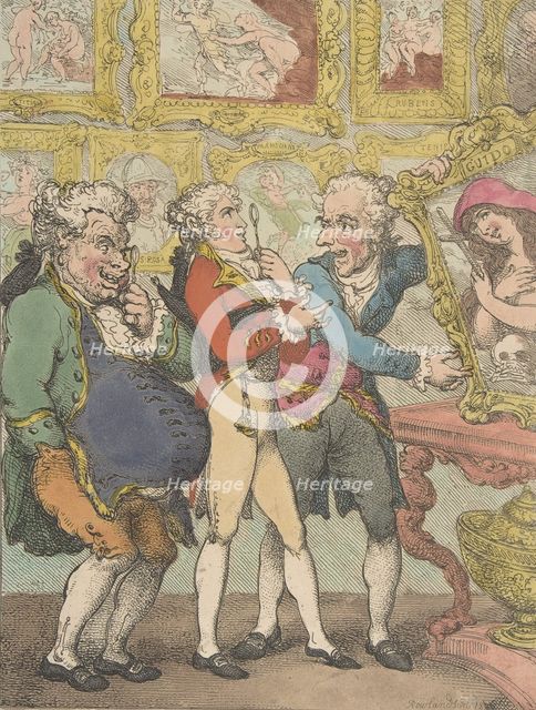 Italian Picture Dealers Humbugging My Lord Anglaise, May 30, 1812., May 30, 1812. Creator: Thomas Rowlandson.