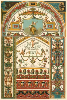 Italian Renaissance ceiling and wall painting, (1898). Creator: Unknown