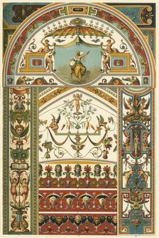 Italian Renaissance ceiling and wall painting, (1898). Creator: Unknown