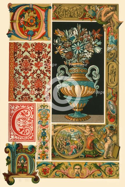 Italian Renaissance illumination, weaving, and marble-mosaic, (1898). Creator: Unknown.