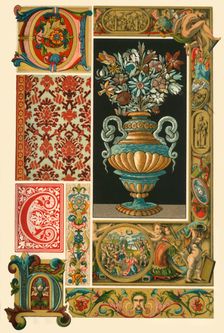 Italian Renaissance illumination, weaving, and marble-mosaic, (1898). Creator: Unknown
