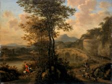 Italian River Landscape with Stone Bridge, 1650. Artist: Heusch, Willem de (ca. 1625-1692)